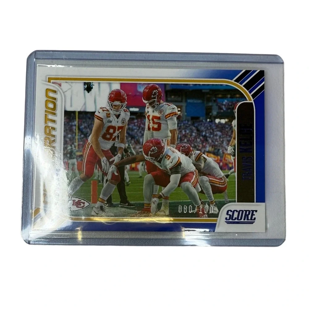 2023 Panini Score Celebration Showcase Travis Kelce 20/100 Kansas City Chiefs #1